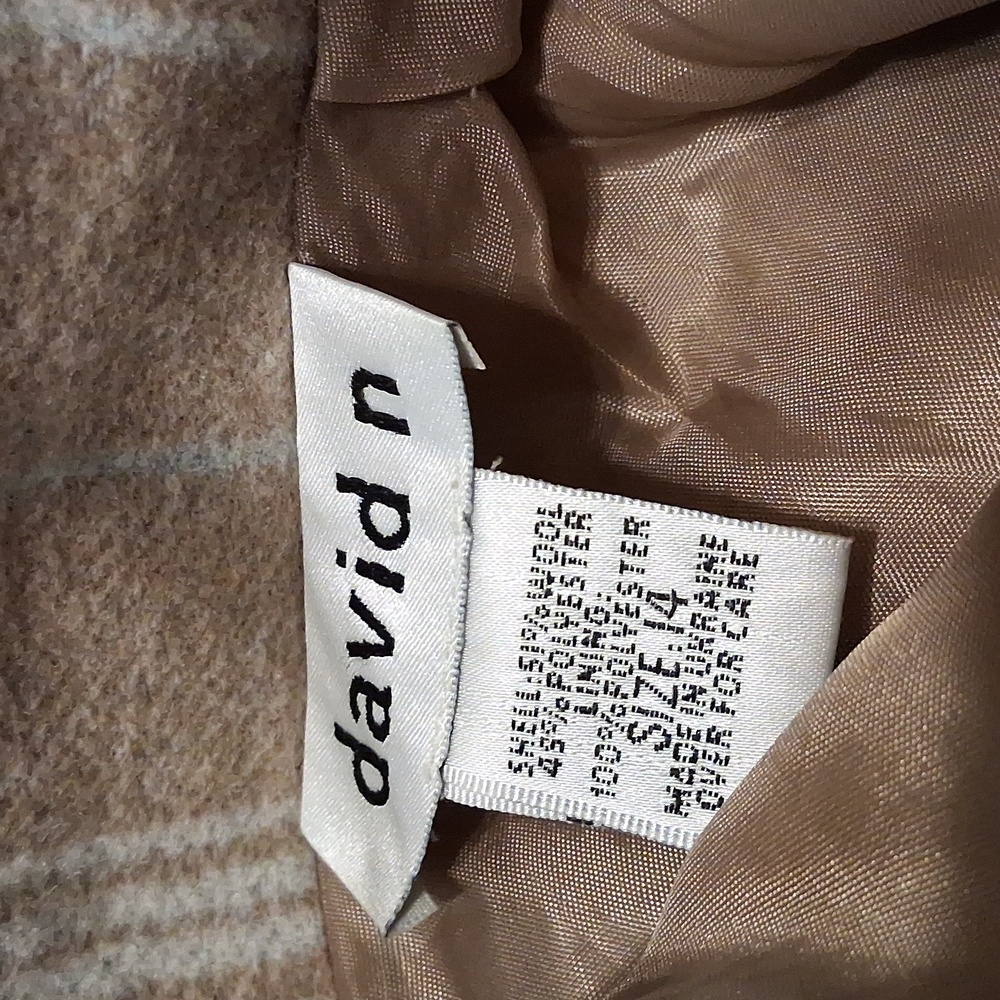 Wool Plaid A-Line Long Skirt in Brown and Gray - Picture 4 of 9